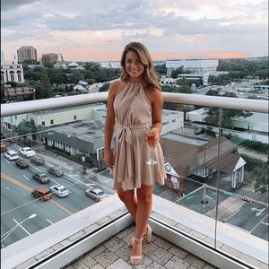 Nude strap halter dress